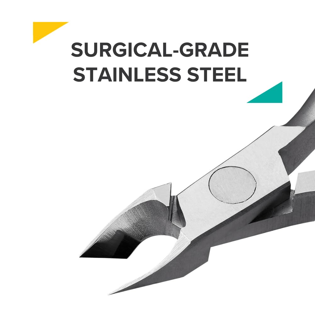 Rui Smiths Professional Cuticle Nippers | Precision Surgical-Grade Stainless Steel Cuticle Trimmer, French Handle, Double Spring, 5mm Jaw (Half Jaw)