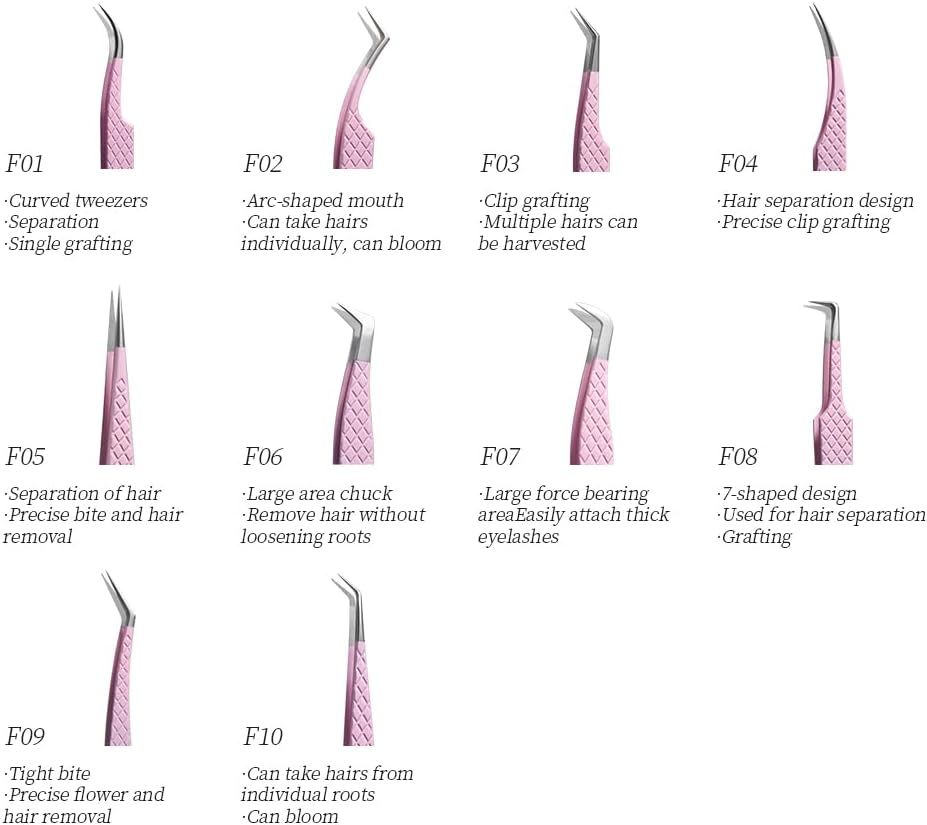 Eyelash Extension Tweezers,Fiber Tip Grip Boot Volume Lash Tweezers,Professional Pointed Lash Extension Tweezers for Easy Lash Application and Removal(2Pcs-F01/02)