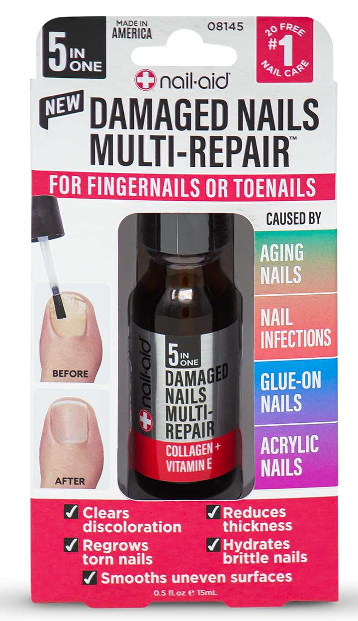 Nail-Aid - 5-in-1 Damaged Nails Multi-Repair for Fingernails or Toenails