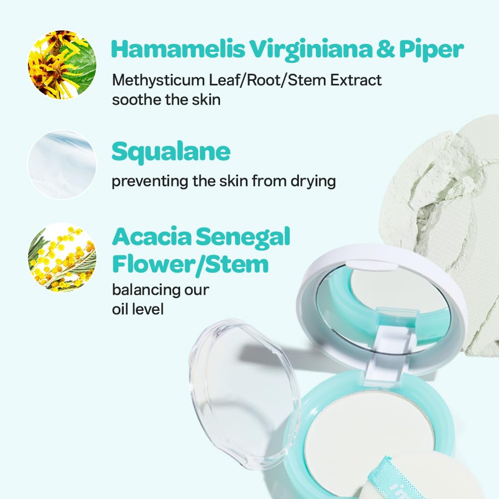 I'M MEME Compact - Oil Cut Pact | Sebum Absorbing, Korean Pressed Setting Powder for Blurring Effect, Makeup Powder Foundation, Translucent Compact, Finishing Powder, Oil Control Face Powder, 0.35 Oz