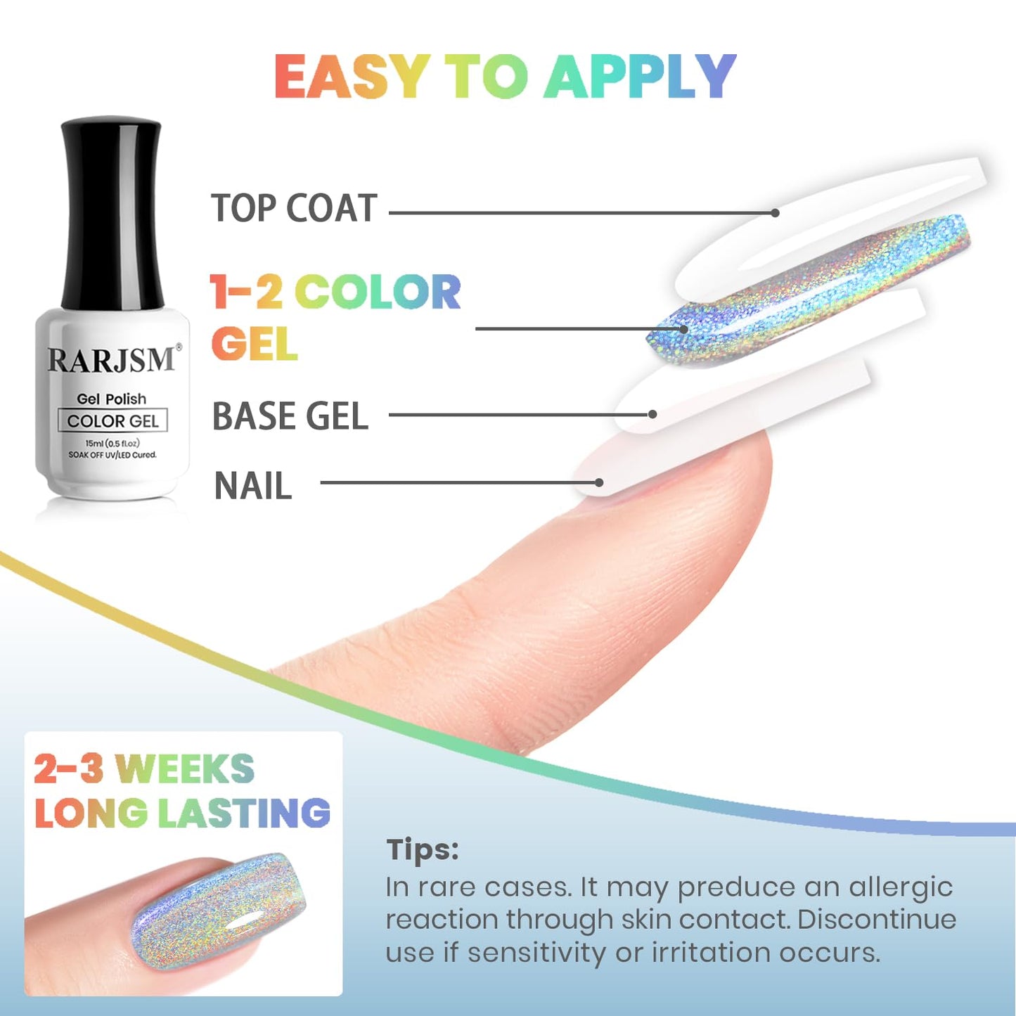 RARJSM Holographic Rainbow Aurora Cat Eye Gel Nail Polish Blue Purple Laser Iridescent Glitter Sparkle Cat Eye Gel Polish with Magnet Stick Soak off UV LED Curing Requires Home Salon Diy Nail Art