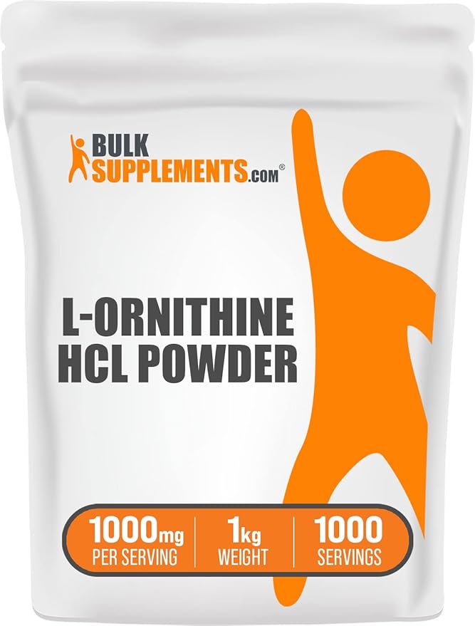BulkSupplements.com L-Ornithine HCl Powder - L-Ornithine Hydrochloride, Ornithine Supplement - Amino Acids Supplement, Gluten Free, 1000mg per Serving, 1kg (2.2 lbs) (Pack of 1)