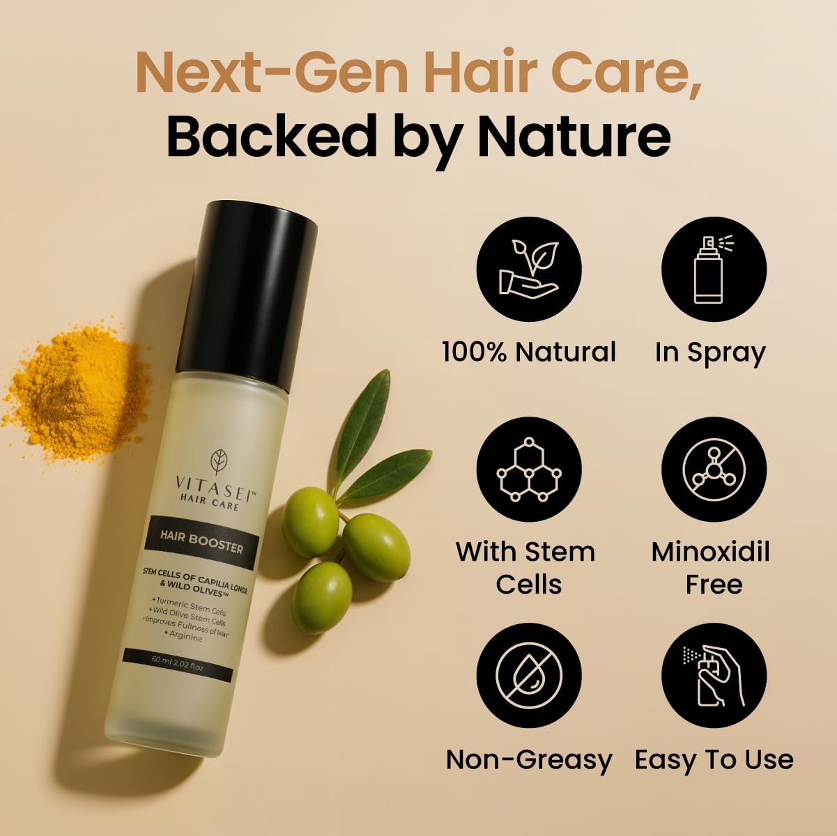 Hair Booster for Women & Men – Hair Revitalizing Serum with Capilia Longa & Arginine for Thick, Dry, Long, Damaged Hair – Peptide-Enriched Hair Tonic, 2 Fl Oz - Pack of 2