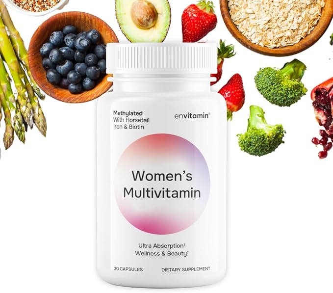 Womens Multivitamin Multimineral Horsetail, Iron, Biotin Complex with L Methylfolate for Ultra Absorption