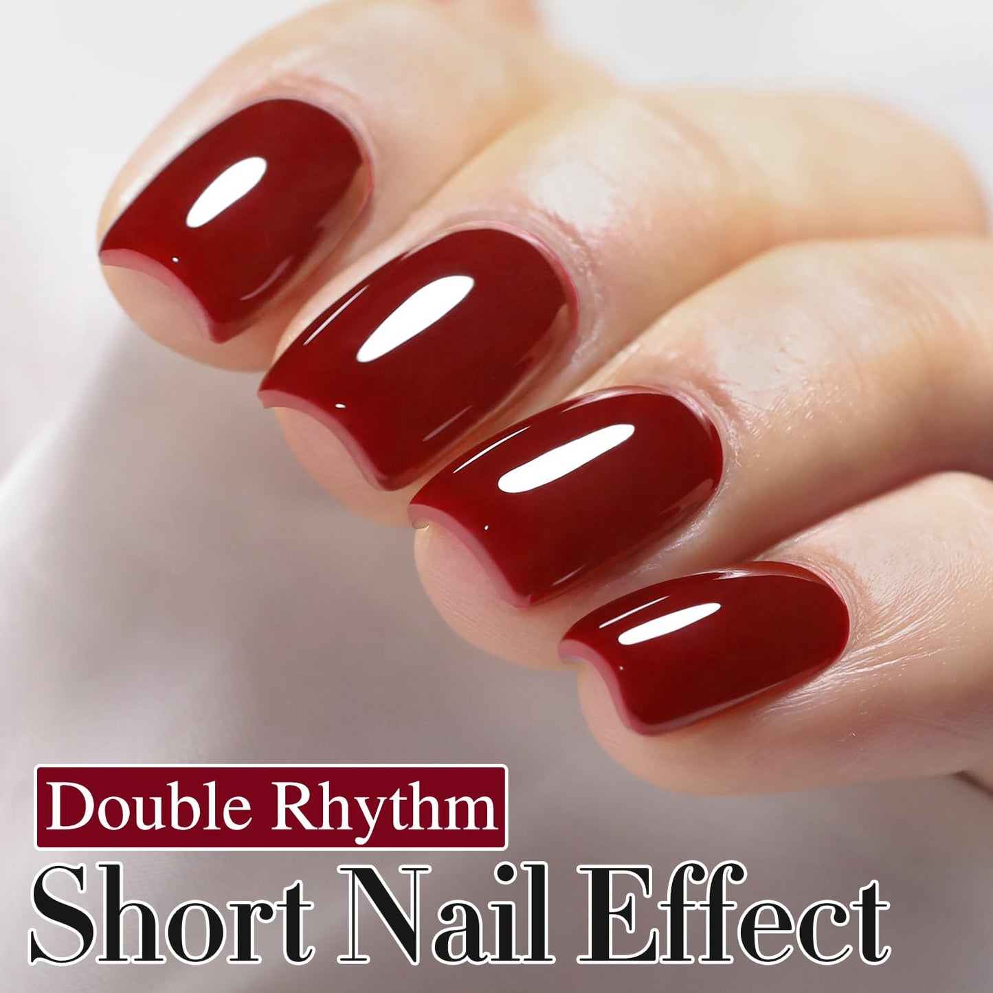 Double Rhythm Translucent Gel Polish Sheer Neutral Natural Light Milky Same Color Same Bottle 15ML Jelly UV Nail Polish Nail Art DIY at Home (Pale Burgundy-A1486)