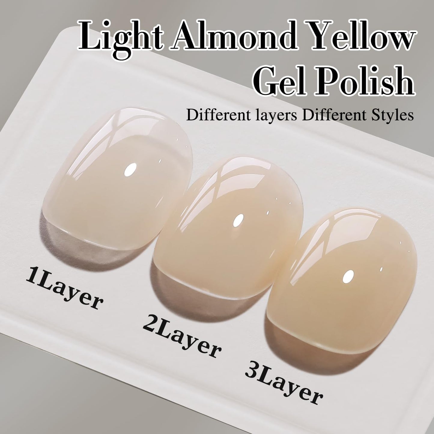 Double Rhythm 0.50 OZ Translucent Gel Polish Same Color Same Bottle Sheer Pastel Neutral Natural Milky 15 ML Jelly UV Nail Art DIY at Home (Cream Yellow-A1526)