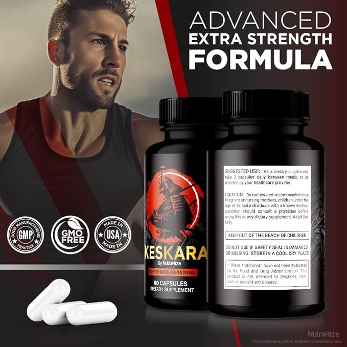 (2 Pack) Keskara Pills for Men, Keskara Capsules, Keskara Male Supplement, Premium Performance Support, Natural Formula for Muscle Growth and Overall Health, Official Reviews (120 Capsules)