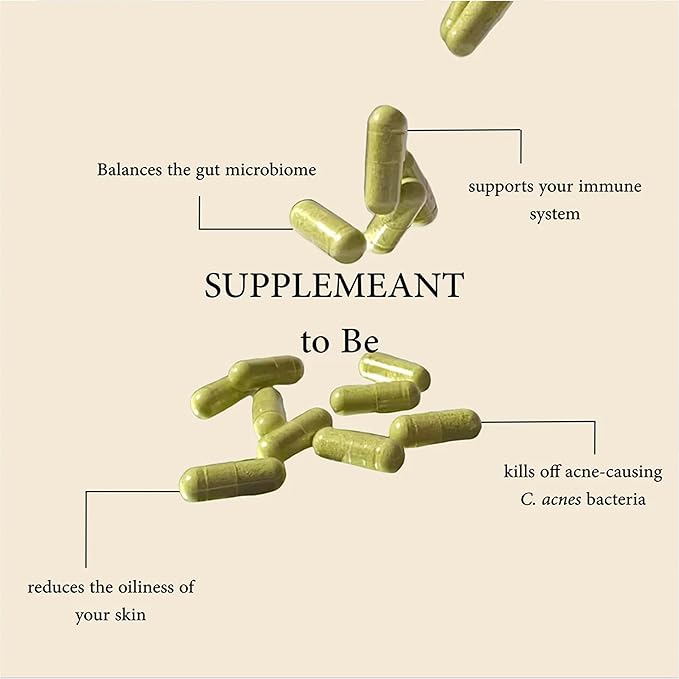 #FOBO SUPPLEMEANT to Be Acne Supplement | All Natural Daily Prebiotics Probiotics Vitamins Skin Mix with Zinc | Improve Clear Blemish-Free Radiant Skin Through Balancing Gut Health