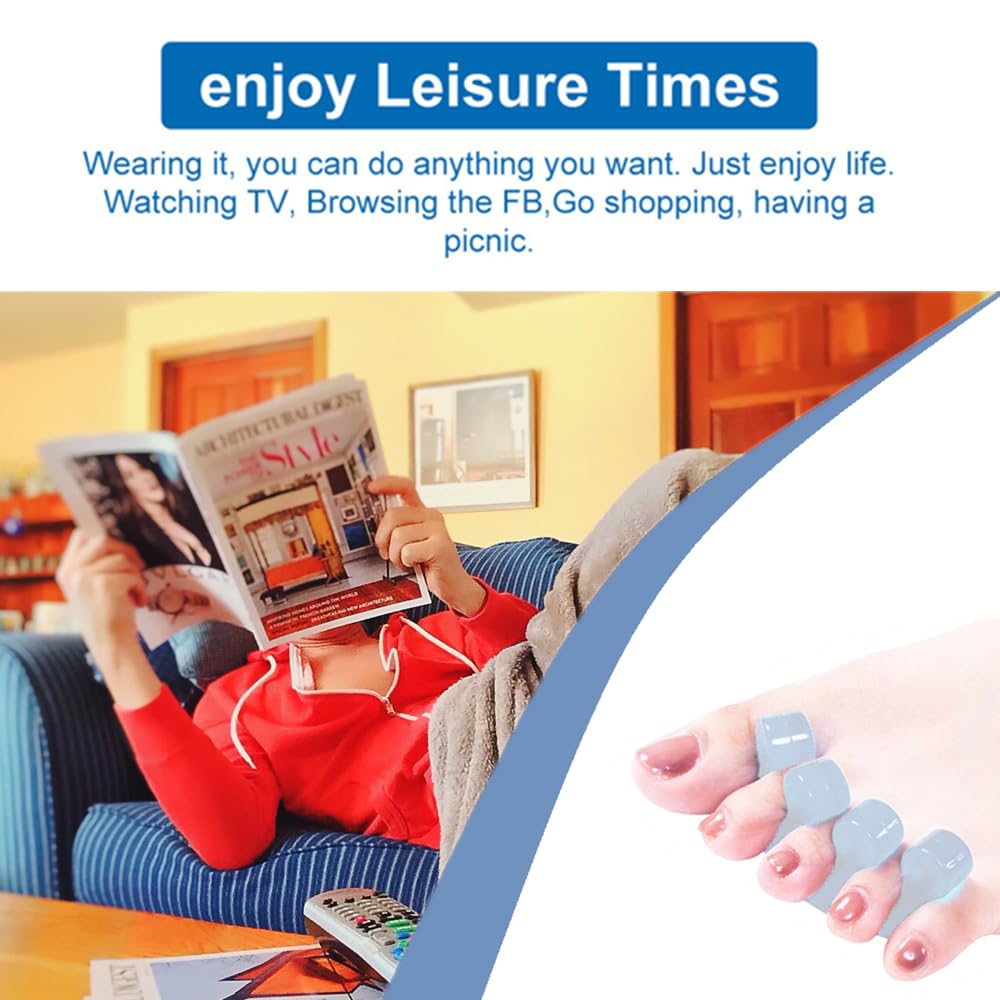 Toe Separators for Bunion Relief & Nail Polish Application - Orthopedic Gel Toenail Dividers, Pedicure Toe Spacers for Toenail Separation & Polishing