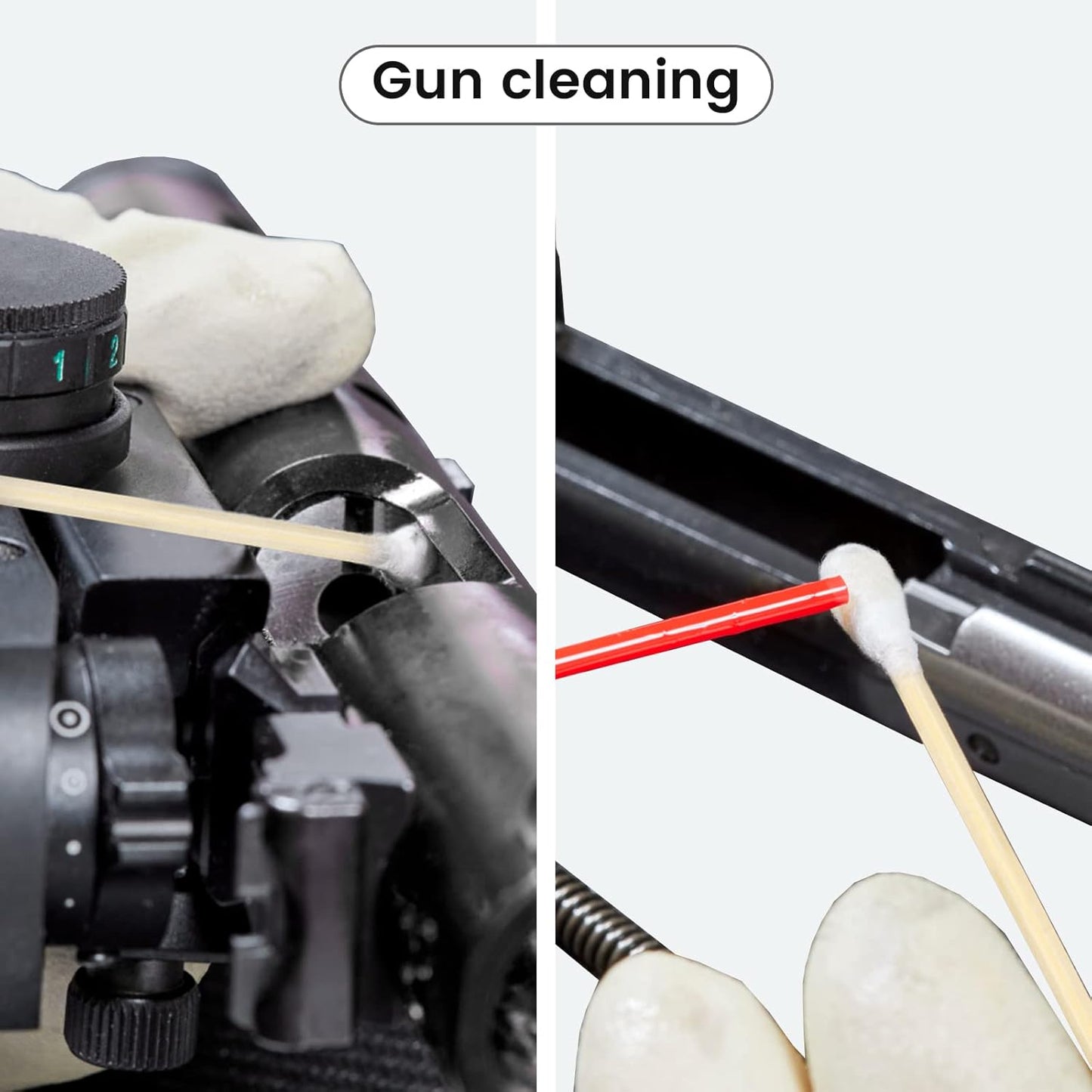 PINGMIC 400 (800 Tips) 6-Inch Gun Cleaning Swabs with Storage Box - Lint-Free Cotton Swabs for Gun Cleaning, Makeup & Electronics