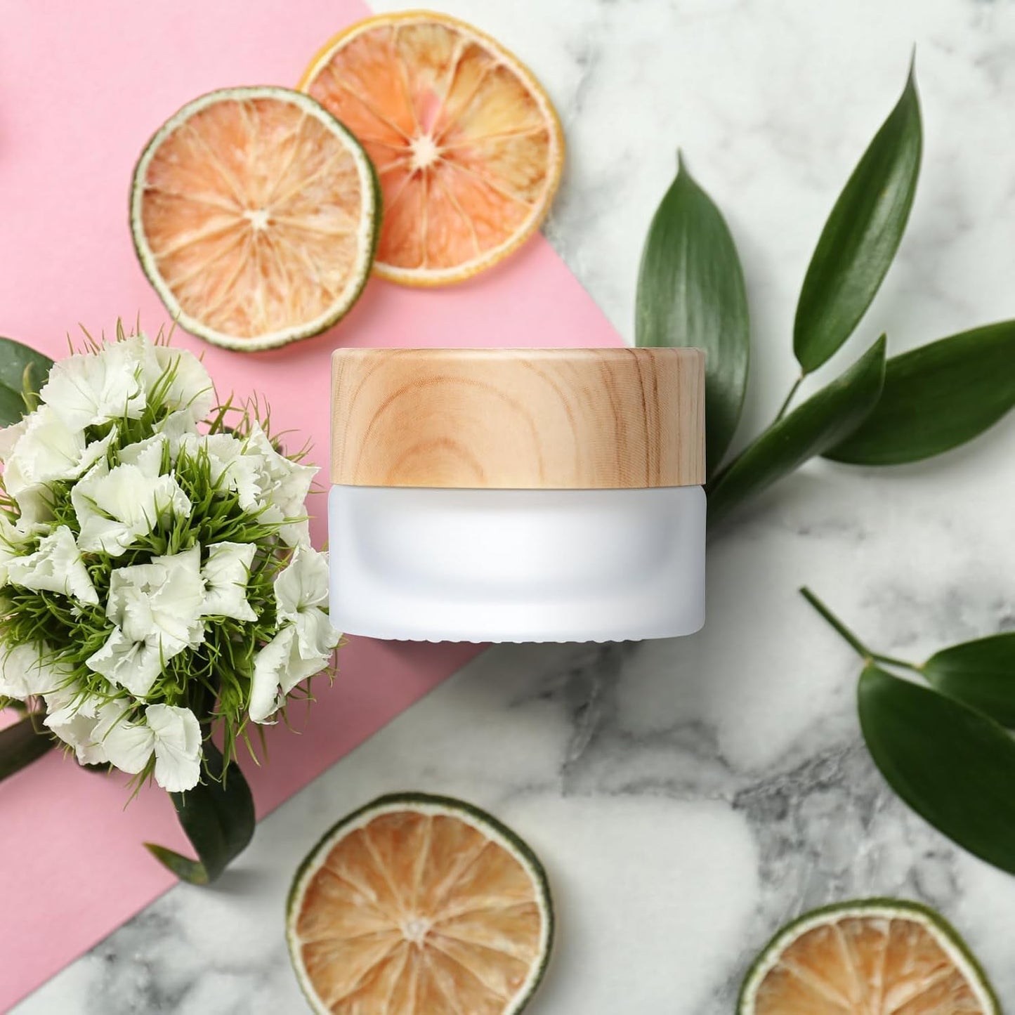 Geiserailie 100 Pieces Glass Cosmetic Containers Empty Sample Jars with Leak Proof Lids Makeup Sample Containers for Lotion Cream Cosmetic (5 Gram)