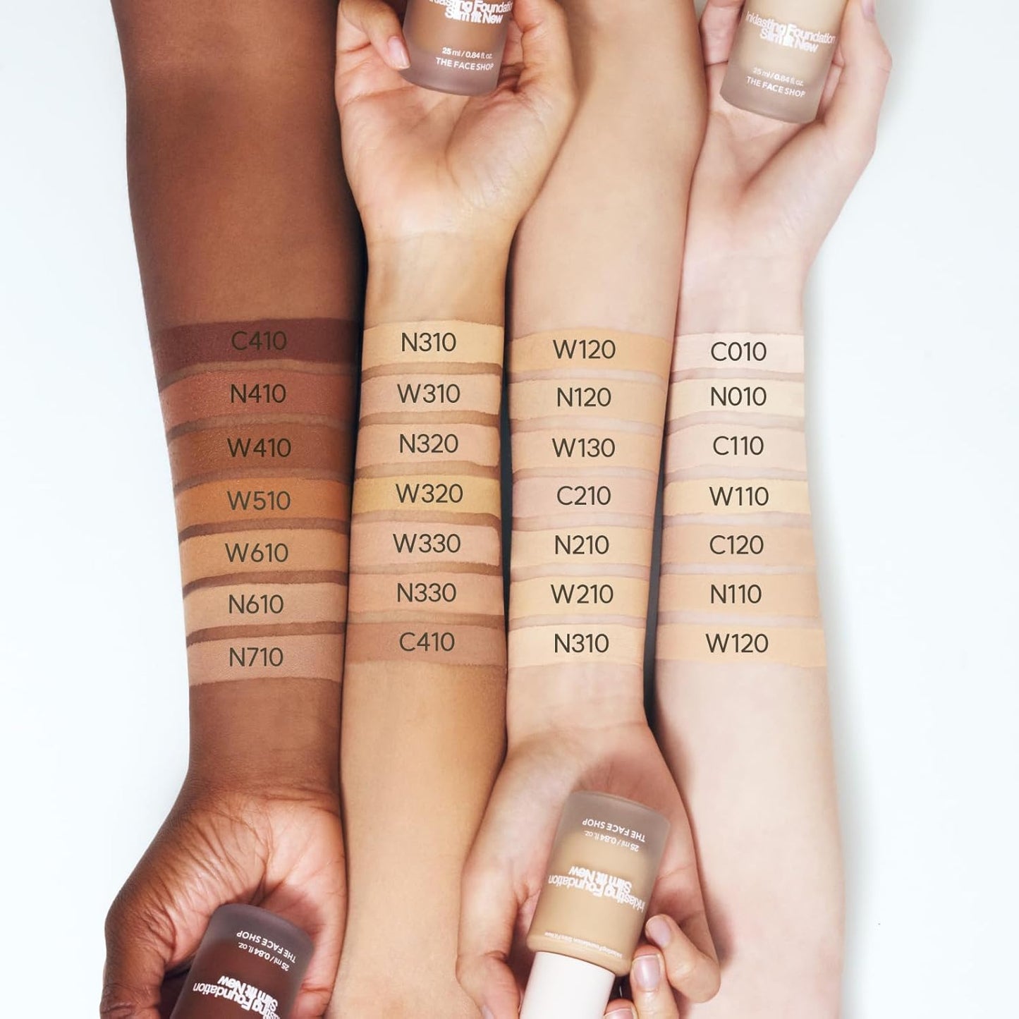 THE FACE SHOP Ink Lasting Liquid Foundation, Full Coverage, 72‑Hour Wear Semi‑Matte Finish, Makeup with Bakuchiol, N210 Neutral Sand, 0.84 Fl. Oz.