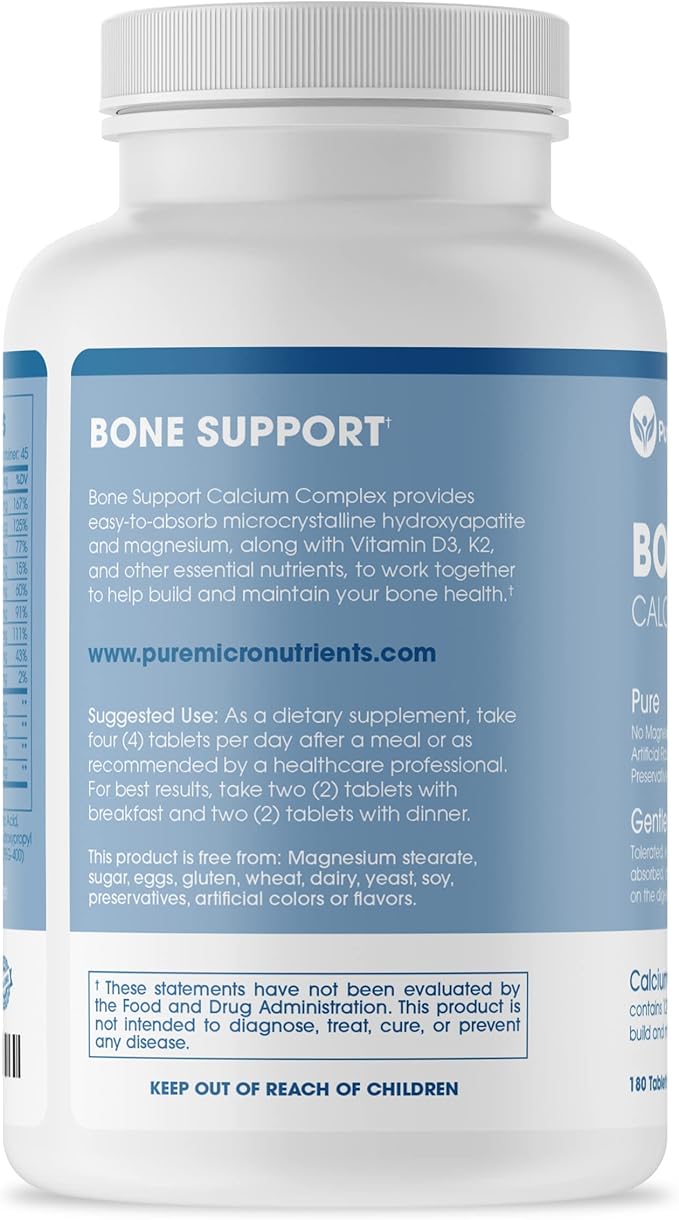 Calcium Supplement for Women & Men - Calcium Citrate & Hydroxyapatite + Vitamin D3 K2 Magnesium Zinc & More for Complete Bone Health, 180 Tablets
