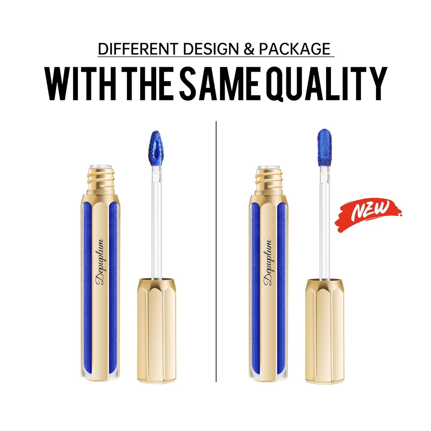 Gold Lipsticks for Women Metallic Lipstick Long Lasting Non Stick Cup Lip Gloss, Shimmer Lightweight Hydrating Full Coverage Lip Color,DP111 Ponyo