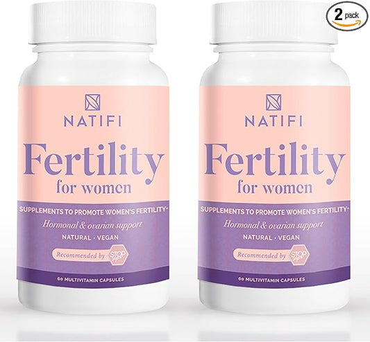(2 Bottles Fertility Prenatal Vitamins Regulate Cycles Balance Hormones, Aid Ovulation. Conception Multivitamin for Women. 60 Caps Folic Acid, Myo Inositol, Vitex