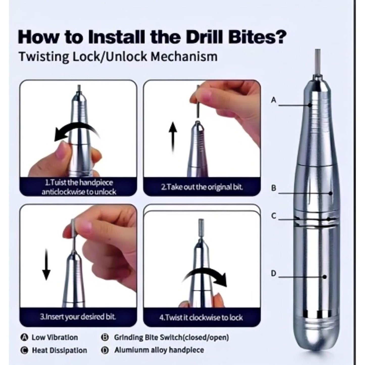 Nail Drill, Professional Cordless Nail Drill, 45,000 RPM Manicure Machine for Women Buffing and Polishing Nail Tool Set with LCD Display for Home DIY Salon Manicure, Purple