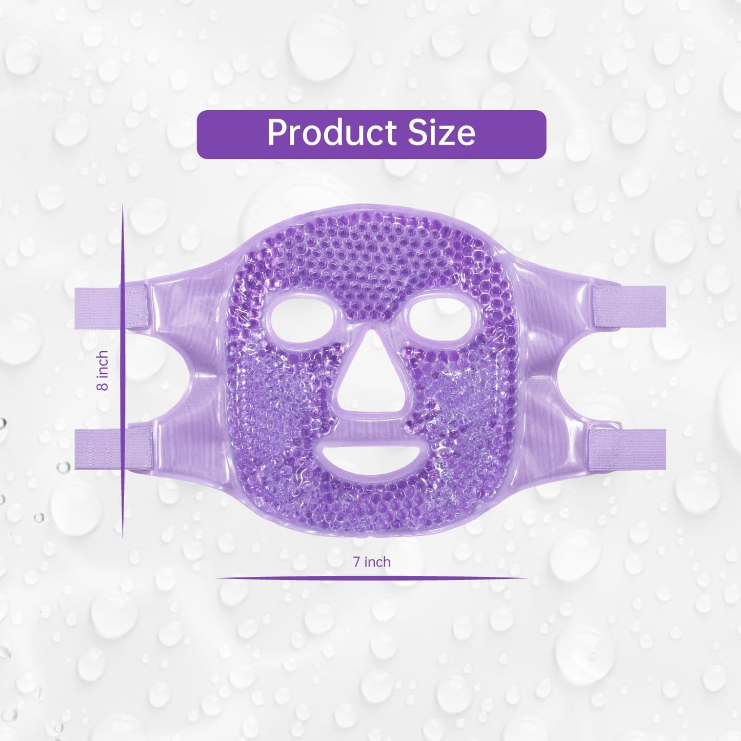 ZNÖCUETÖD Face Eye Mask Ice Pack for Reducing Puffiness, Bags Under Eyes, Puffy Dark Circles, Migraine,Hot/Cold Pack with Soft Plush Backing (Purple #22)