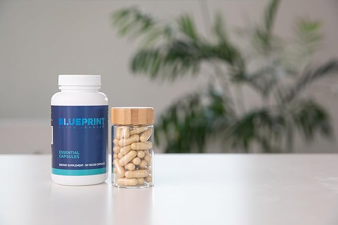 Blueprint Bryan Johnson Essential Capsules - Daily Multivitamin/Multimineral for Women and Men - Antioxidant Supplement with Calcium, Vitamin B1, Vitamin D, and Zinc - Vegan and Non GMO (30 Servings)