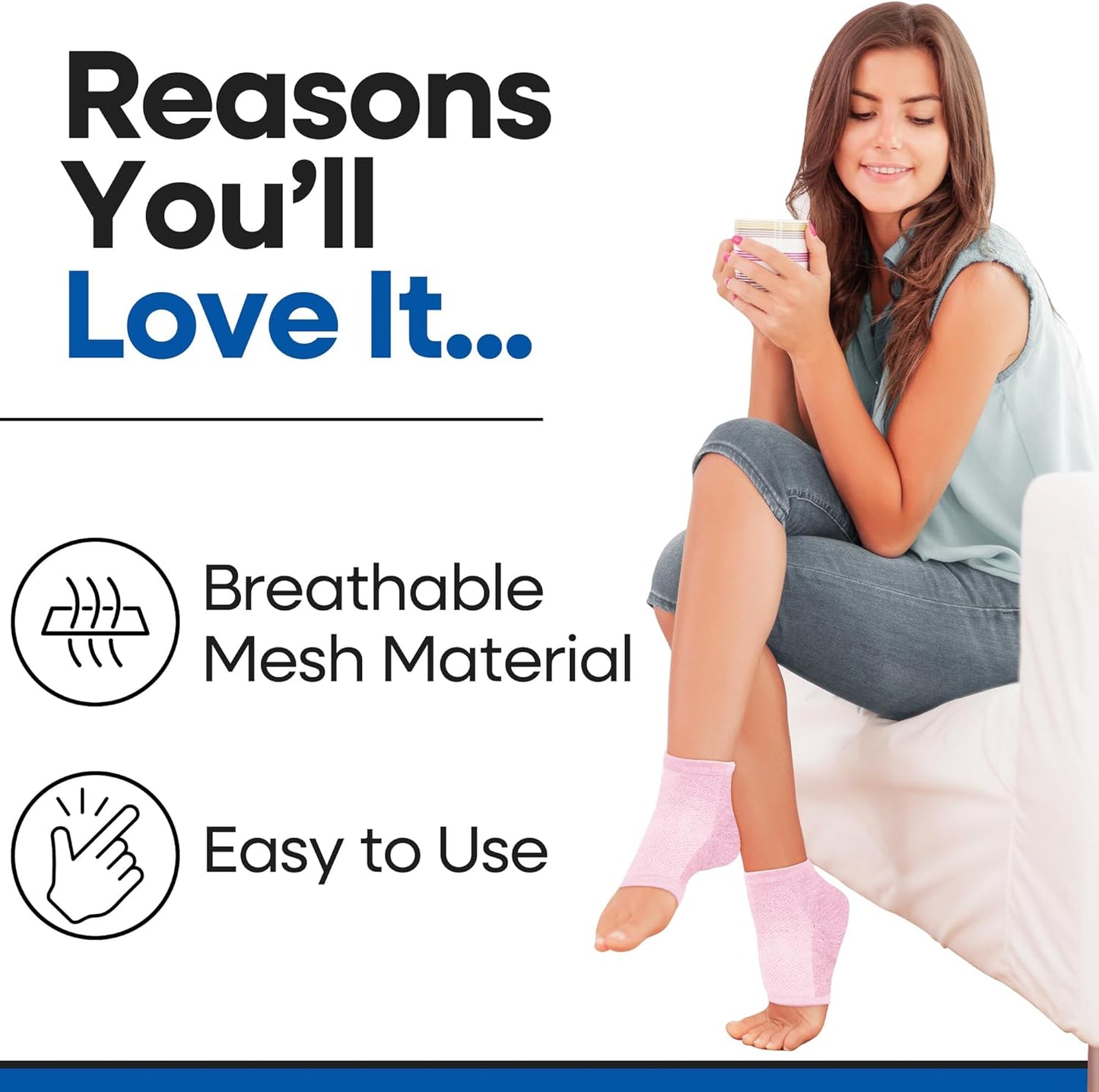 Moisturizing Socks for Women & Men | Aloe Vera Cracked Heel Treatment | Foot Callus Remover | Aloe Socks for Cracked Heels & Dry Cracked Feet (3 Pairs, Fits Most)