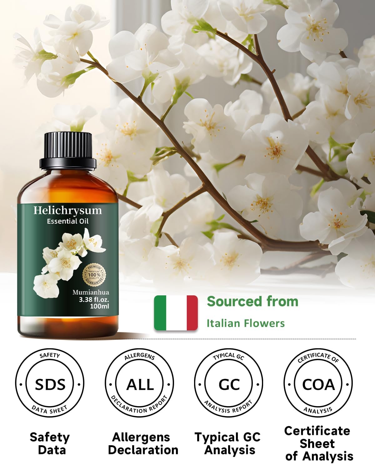 Mumianhua White Musk Oil 100% Pure- Therapeutic Grade Aromatherapy White Musk Essential Oil for Diffuser, Skin & Body Care, Women & Men, Natural Perfume & Candle Making 3.38 Fl Oz