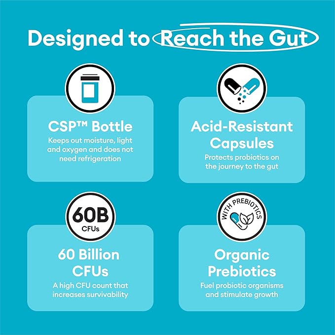 Physician's CHOICE Probiotics 60 Billion CFU - 10 Strains + Organic Prebiotics - Immune, Digestive & Gut Health - Supports Occasional Constipation, Diarrhea, Gas & Bloating - for Women & Men - 60ct