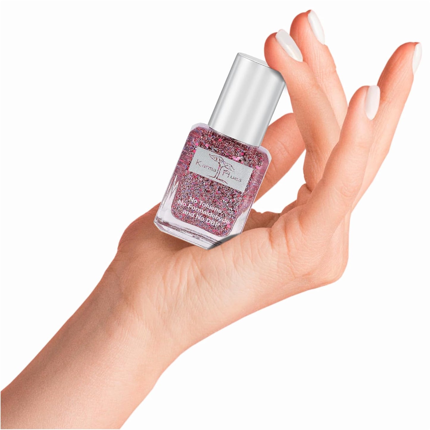 karma organic Natural Nail Polish, Vegan, and Cruelty-Free, No Toluene, No Formaldehyde, No DBP, and Free of TPHP, Bubbly Ro Who