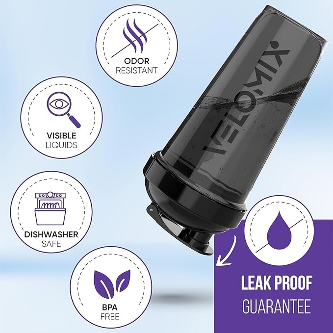 '-4 PACK- 28 oz Shaker Cups for Protein Shakes - 4x Wire Whisk | BPA-Free & Dishwasher Safe | Leak Proof Protein Shaker Bottles for Protein Mixes | Large Blender Shaker Bottle Pack (4 Black)