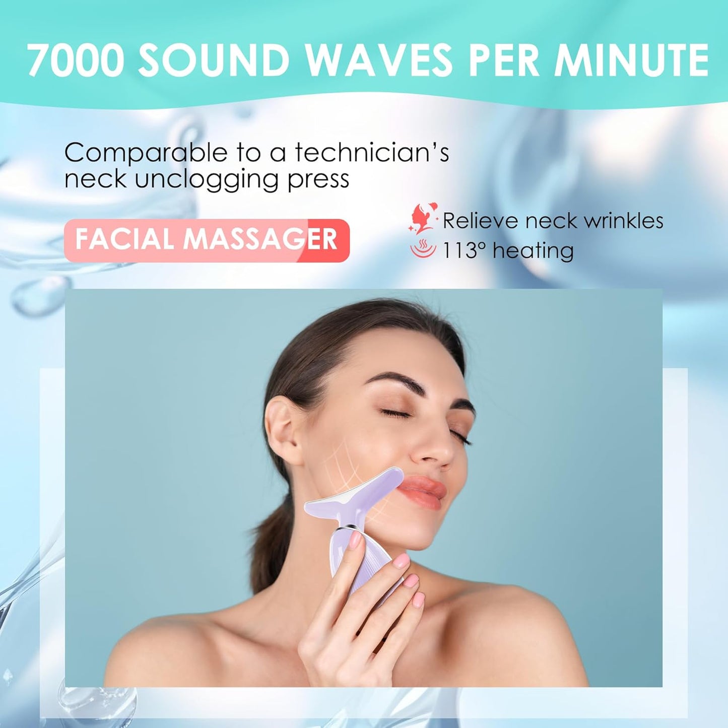 Facial Massager Red-Light-Therapy-for-Face and Neck, Face š² culpting Wand with 7 Color (Light Purple)