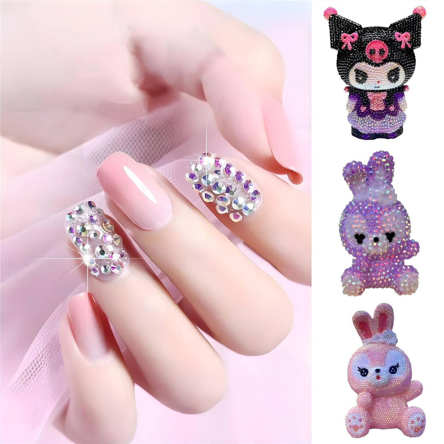 Flatback Rhinestones Round Gems for Nails Art and Crafts 4000Pcs SS12 3mm Glitter Crystals Stone DIY Bags Clothes Shoes (Crystal Blue)