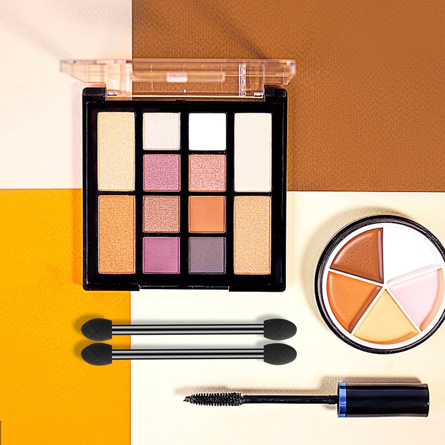 Ponpon 100Pcs Eyeshadow Applicators Dual Sides Eye Sponge Applicators Disposable Eyeshadow Brush for Girls Lady Women Makeup