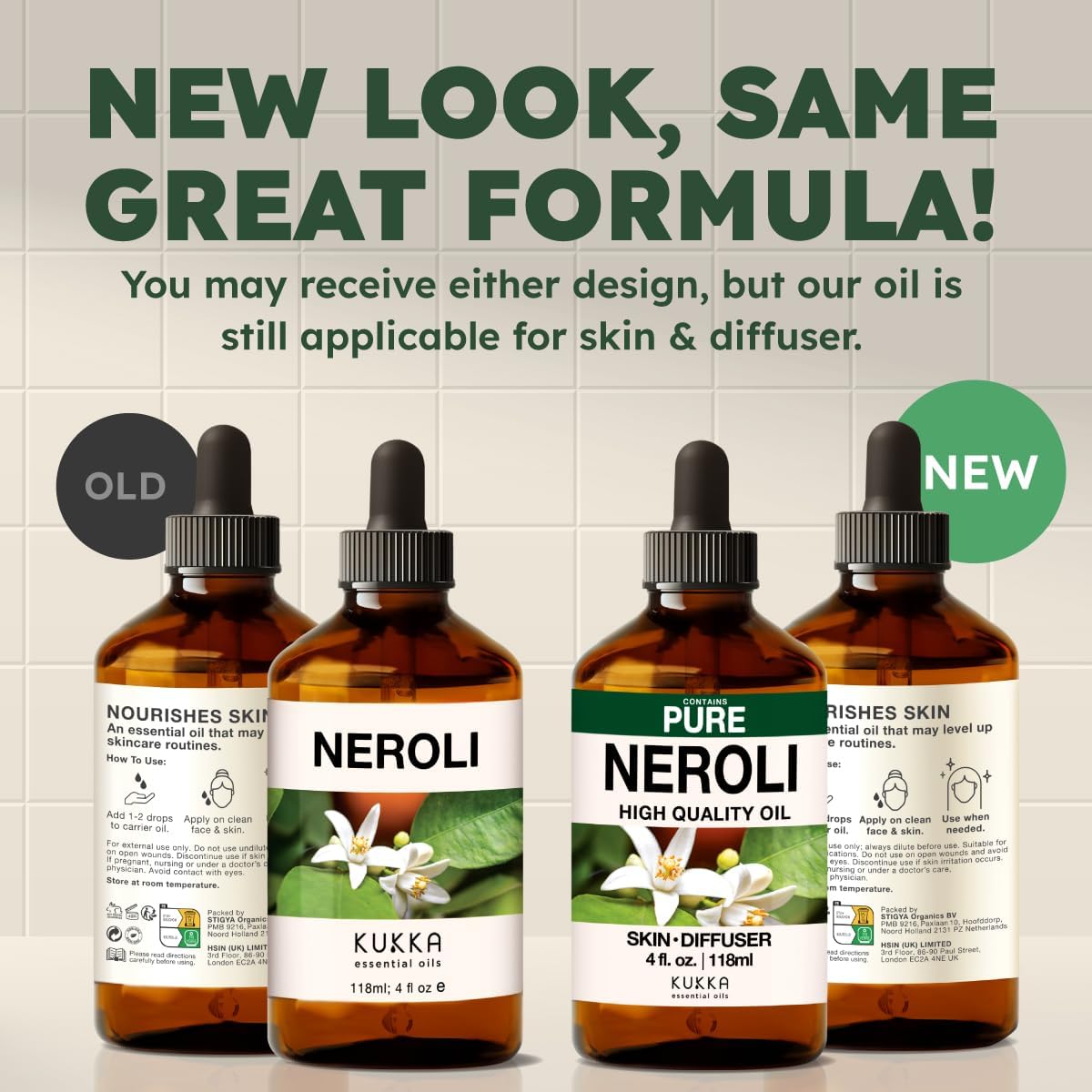 Kukka Neroli Essential Oil for Diffuser Skin - 4 Fl Oz - Neroli Oil, Floral Scent, for Aromatherapy, Candle, Bath Bomb, DIY Soap Making Scents