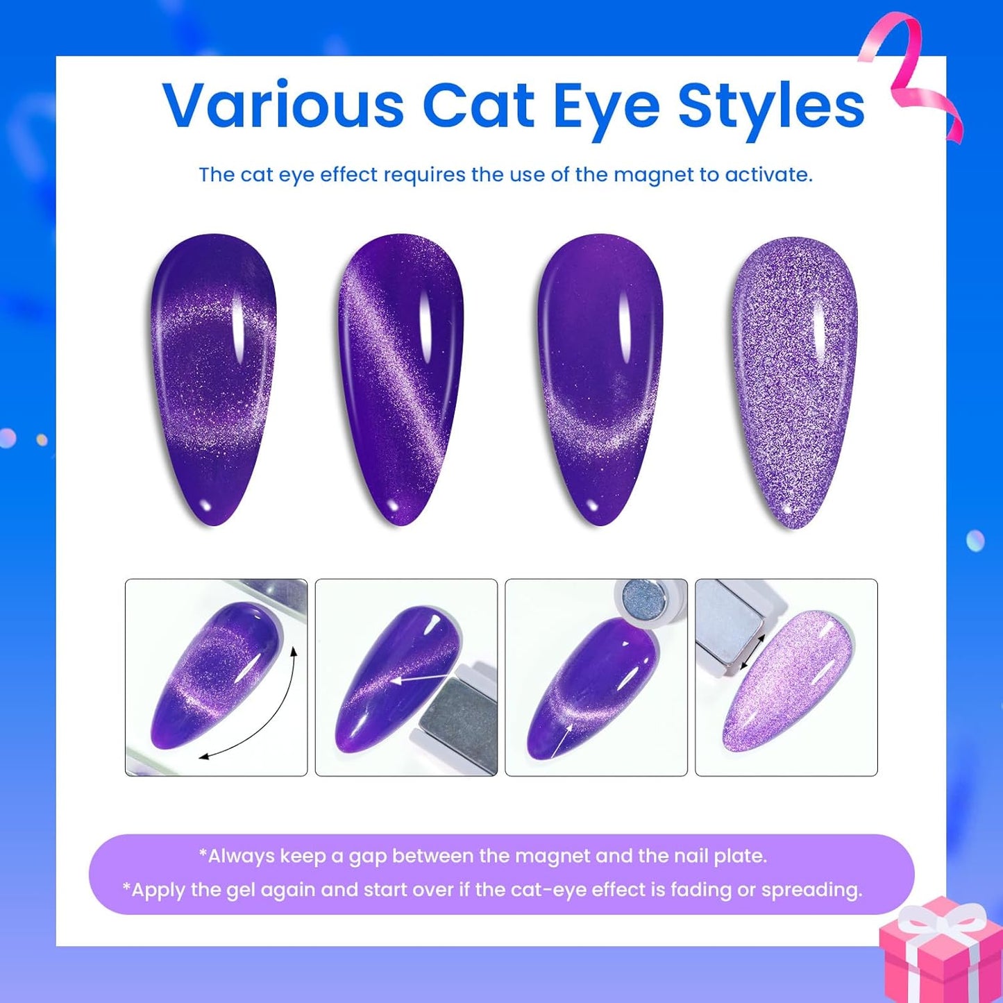 Beetles Cat Eye Gel Nail Polish Set - 20 Colors Nude Pink Green Blue Purple Brown Black Cat Eye Nail Polish Kit with Magnet Base Coat Glossy Matte Top Coat Soak Off UV Salon DIY Gift for Women