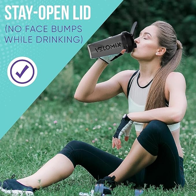 '-4 PACK- 28 oz Shaker Cups for Protein Shakes - 4x Wire Whisk | BPA-Free & Dishwasher Safe | Leak Proof Protein Shaker Bottles for Protein Mixes | Large Blender Shaker Bottle Pack (4 Black)