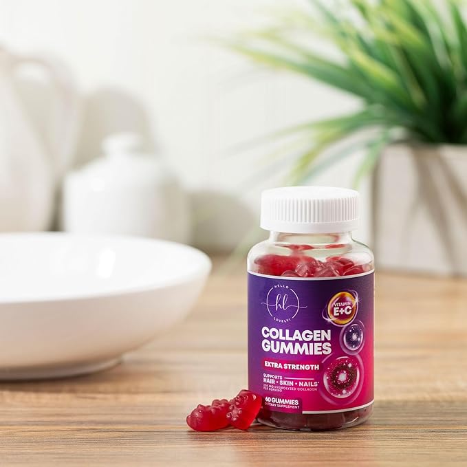 Collagen Peptides for Women - Collagen Gummy with Biotin for Hair, Skin, Nail, Bone & Joint Support, Extra Strength Hydrolyzed Collagen Peptides Supplement for Women & Men, Non-GMO - 60 Gummies