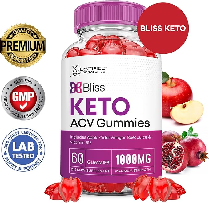 (10 Pack) Bliss Keto ACV Gummies Advanced Formula 1000MG X 10 Bliss Keto Gummies Apple Cider Vinegar Boost Formulated with Pomegranate Beet Juice Powder B12 Vegan Non GMO 600 Gummys