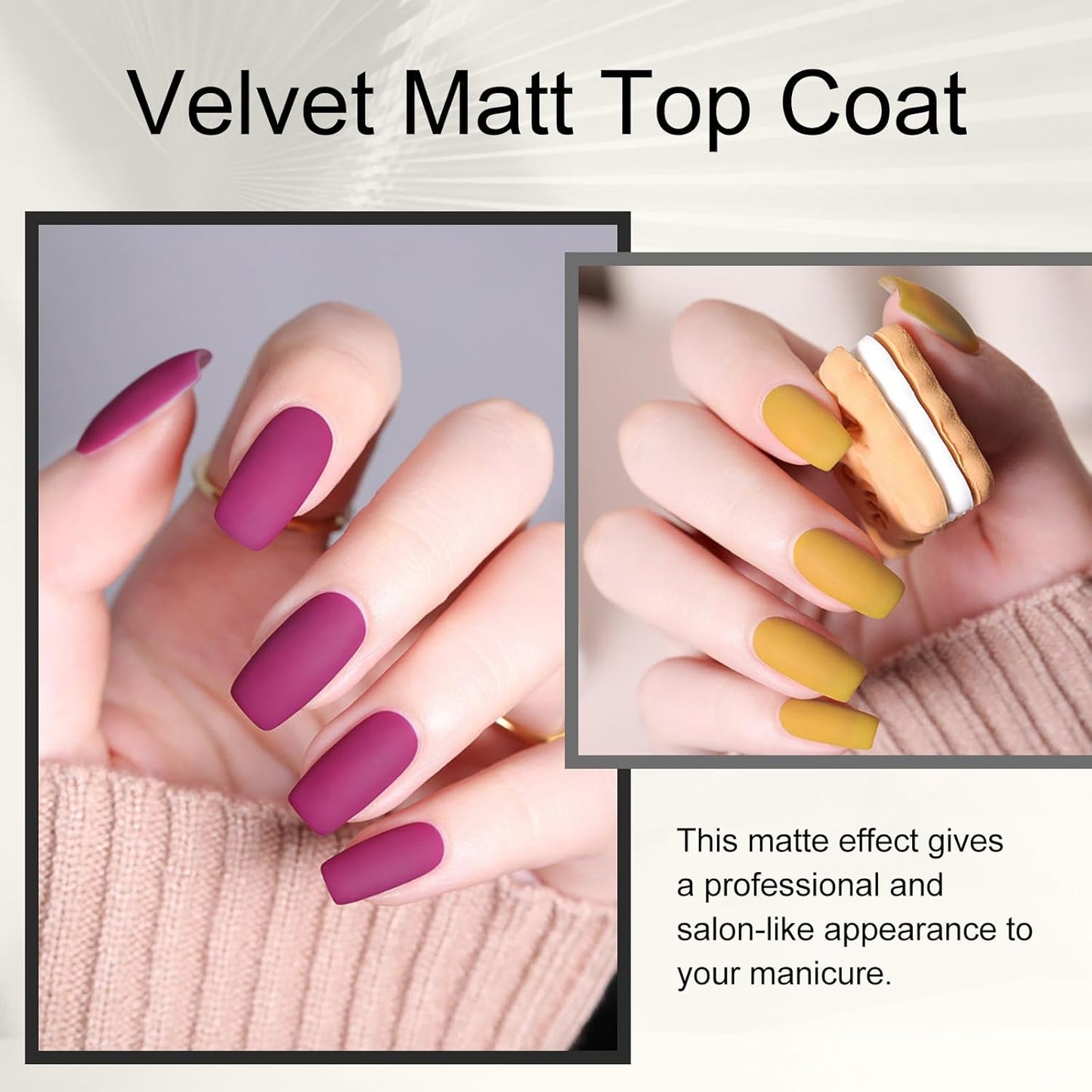 CANNI Matte Top Gel Nail Polish – 9ML Long-Lasting Soak Off UV LED Gel, Matte Finish for DIY Nail Art at Home or Salon