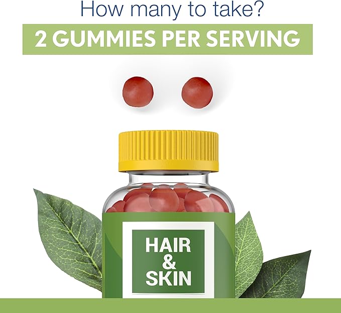 Noor Vitamins Halal Hair Vitamins Biotin, Collagen, Silica, Vitamin C & E Supports Hair, Skin & Nail Health; Natural Strawberry Gummy Vitamins. GMO, Gluten Free & a Certified Halal Vitamin (90 Count)