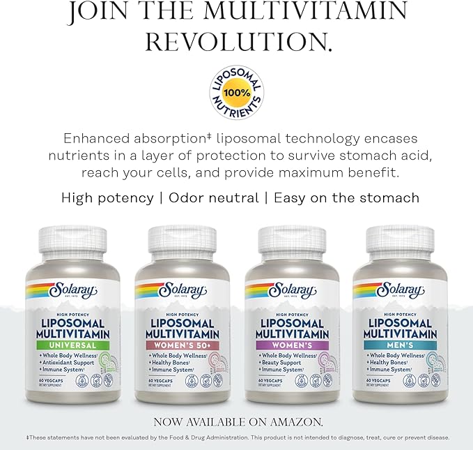 SOLARAY High Energy Multivitamin, No Iron, 1/Day, Timed-Release Formula, Whole Food & Herb Base 120 VegCaps