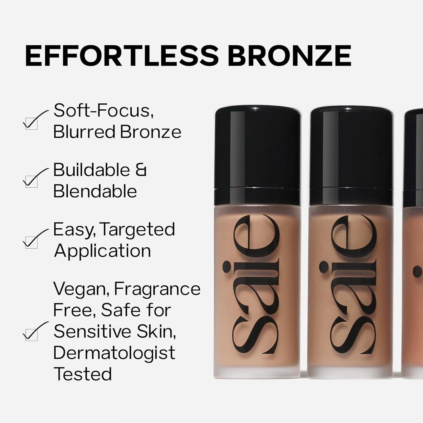 Saie Dew Bronze - Hydrating Liquid Bronzer Stick For a Sun Kissed Glow - Liquid Contour Stick Infused with Nourishing Skin Care Ingredients - Sculpted Face Makeup Essential - Stinson (0.4 oz)
