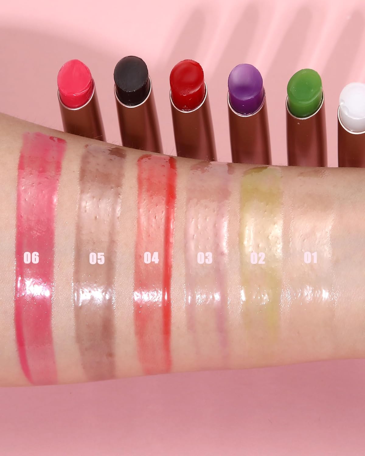 Moisturizing Lip Balm, Nude Sheer Pink Lipstick Hydrating Tinted Lip Gloss, Long Lasting Waterproof Liptint Balm Natural Non-Stick Lips Oil Stain,Glossy Lipcolor Juicy Finish for Dry Cracked Lips-06