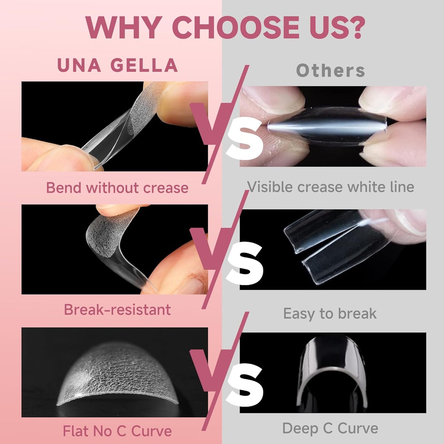 UNA GELLA Stiletto Gel Nail Tips Long: Full Cover 312pcs Half Matte Halloween Stiletto Gel Tips Press On Nails for Faster Gelly Nail Extension, Clear False Fake Acrylic Nails 12 Sizes for Her