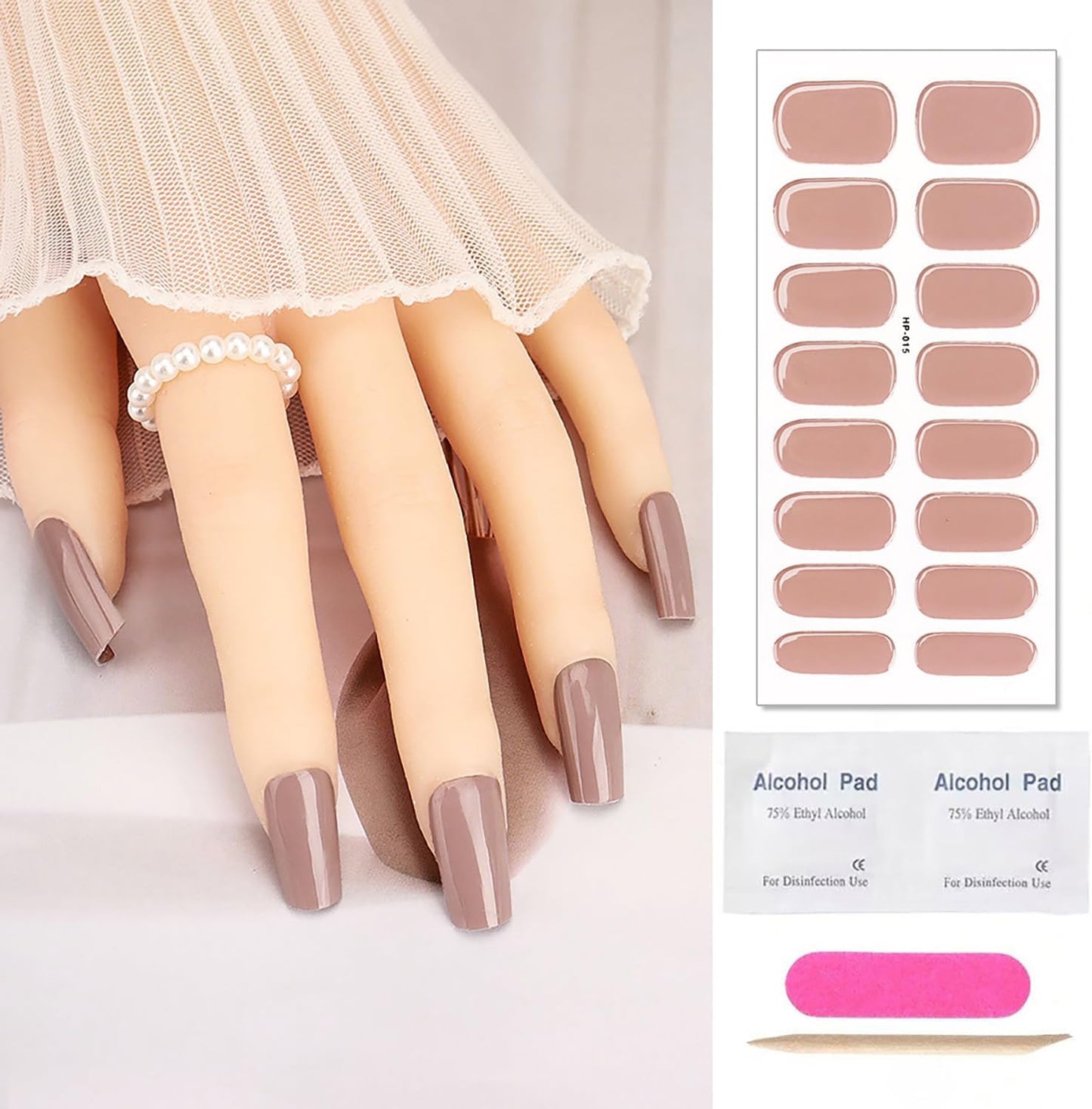 Semi Cured Gel Nail Strips Stickers Self Adhesive Long Lasting Gel Nail Polish Strips Solid Color Nail Stickers for Women DIY Manicure Waterproof Salon Quality Nails Decoration Accessories 1 Sheets