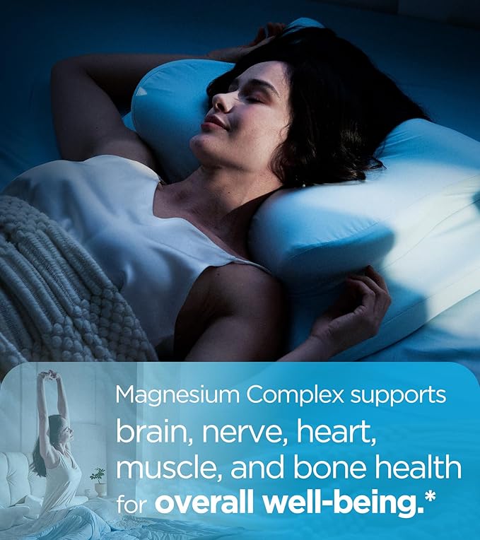 Quadruple Magnesium Supplement, 400mg of Chelate Magnesium Glycinate, L-threonate, Citrate & Malate | Max Absorption Complex w/Vitamin D3 & B6, for Sleep Heart Muscles Nerves, Non-GMO, 120 Vegan Caps