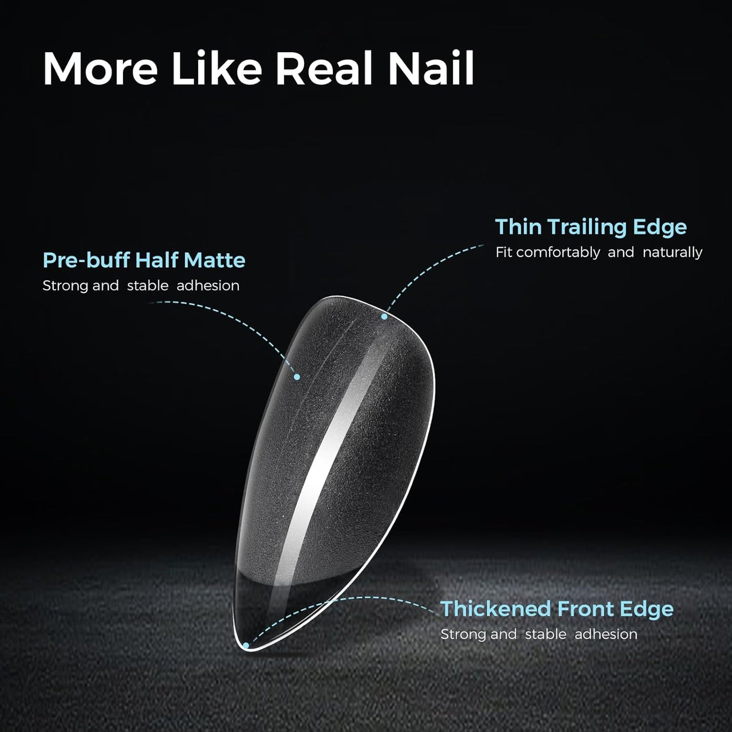 TOMICCA Short Almond Nail Tips, 15 Sizes 240Pcs Acrylic Nail Kit with Almond Nail Tips - Clear Press-On Nails for Extension, DIY Manicure Set, Gel & Acrylic Nail Tips Natural Fake Nails