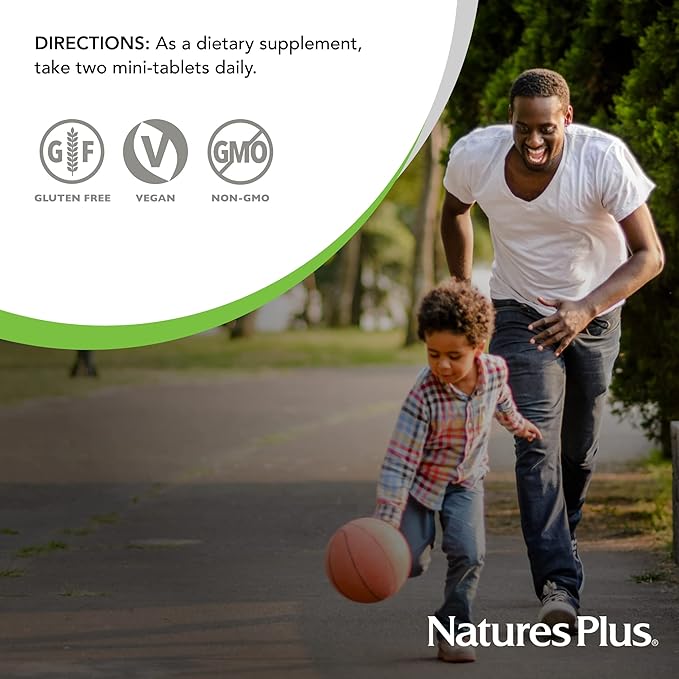 NaturesPlus Hema-Plex Iron - 60 Slow-Release Mini-Tabs - 2 Pack - 85 mg Chelated Iron - Total Blood Health - With Vitamin C & Bioflavonoids - Vegan, Gluten Free - 60 Total Servings