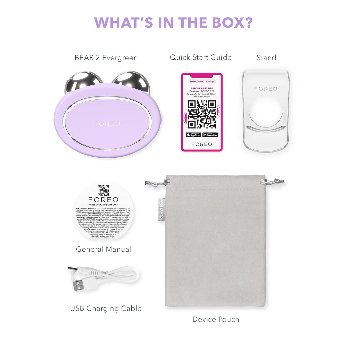 FOREO Bear 2 Advanced Toning Microcurrent Facial Device - Face Sculpting Tool - Firm & Contour - Non-Invasive - Increases Skin Care Absorption - Lavender