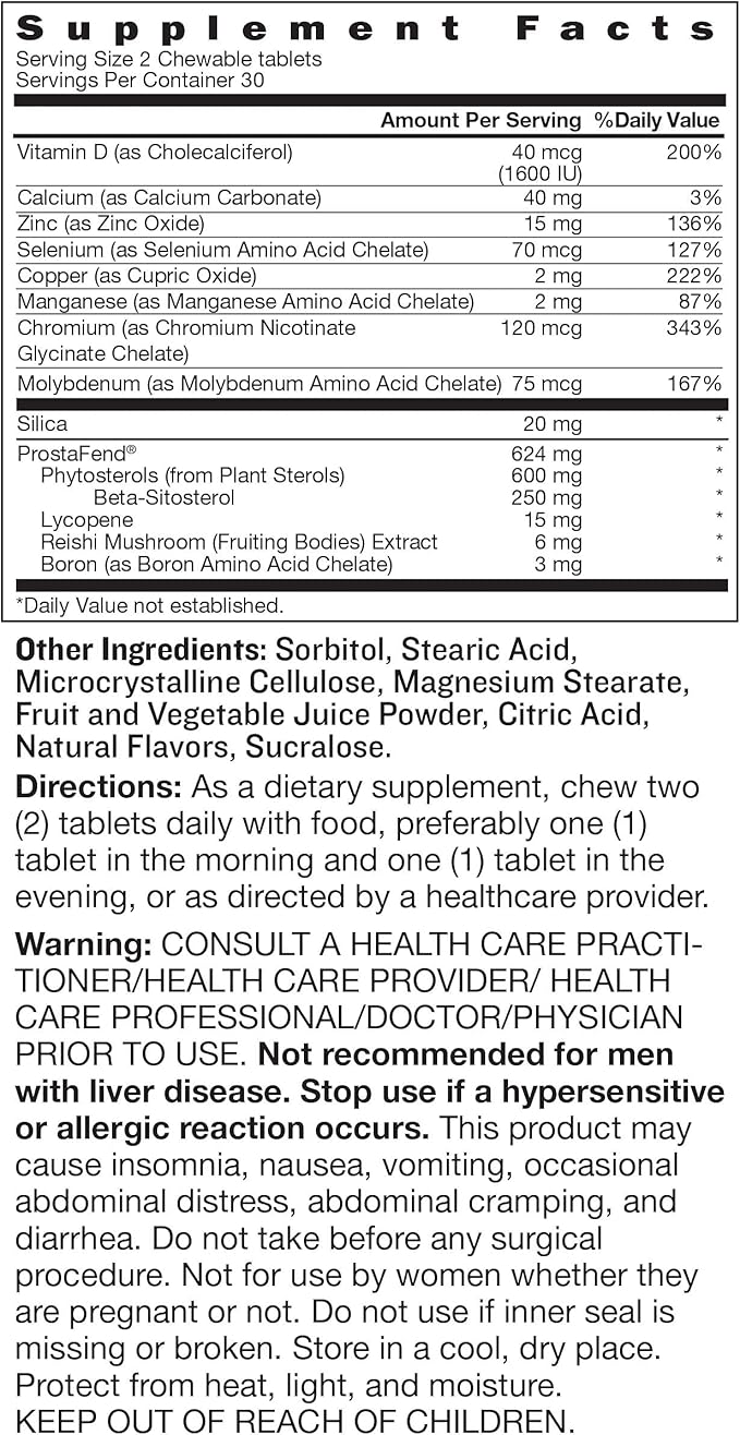 Super Beta Prostate Advanced Chewables - Prostate Support Supplement for Men's Health (180 Chews, 3-Pack)