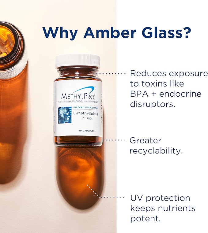 MethylPro 15mg L-Methylfolate - Professional Strength Active Methylfolate, 5-MTHF Supplement for Mood Support & Brain Health - Non-GMO + Gluten-Free with No Fillers (30 Capsules)