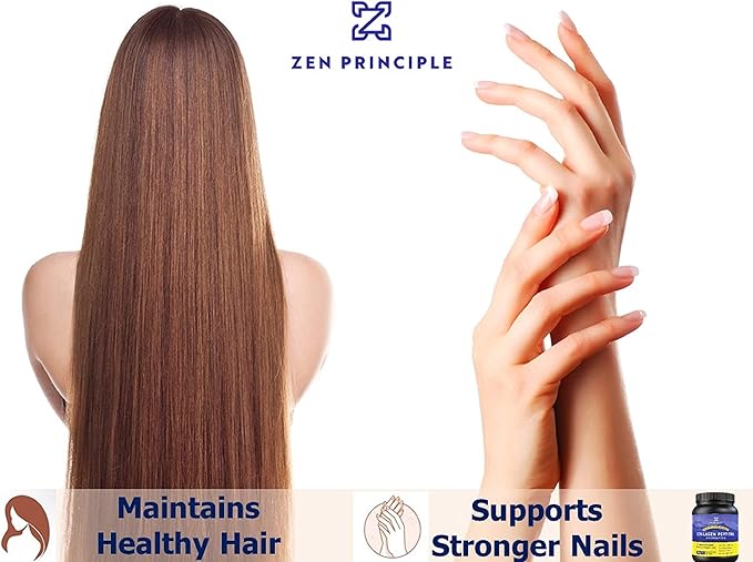 Zen Principle Grass-Fed Collagen Peptides 1.5 lb. Anti-Aging Hydrolyzed Protein Powder for Healthy Hair, Skin, Joints & Nails. Paleo and Keto Friendly, GMO and Gluten Free, Pasture-Raised Bovine.