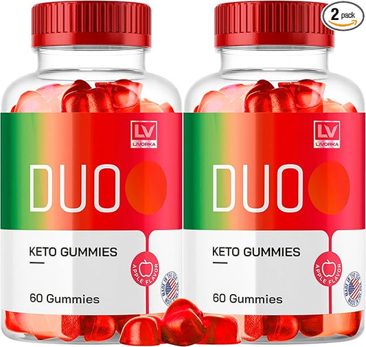 (2 Pack) Duo Keto ACV Gummies, Duo, Duo Gummies, Duo Keto, Duo Keto Gummies, Apple Cider Vinegar Gummies, Keto Duo ACV Gummies Advanced Formula 1050MG, 120 Gummys for 2 Months
